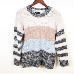 AEO Jegging Fit Striped Colorblock Sweater Wool Small American Eagle Pullover